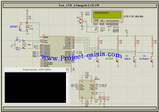 پروژه برنامه نویسی افزایش و کاهش عدد 32bit بر روی LCD توسط میکروکنترلر AVR